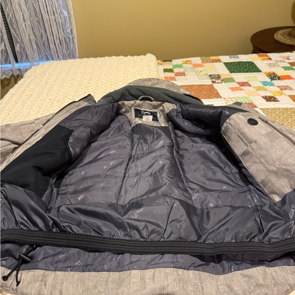 Jackets & Blazers - Gray Performance Jacket with Hood and Zipper